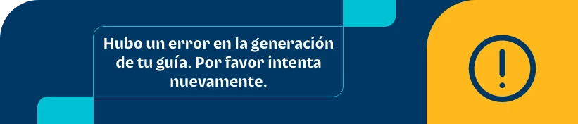Error al generar guía