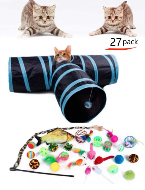 Kitty City Túnel para gatos, cama para gatos, túnel, juguetes para gatos y gatitos