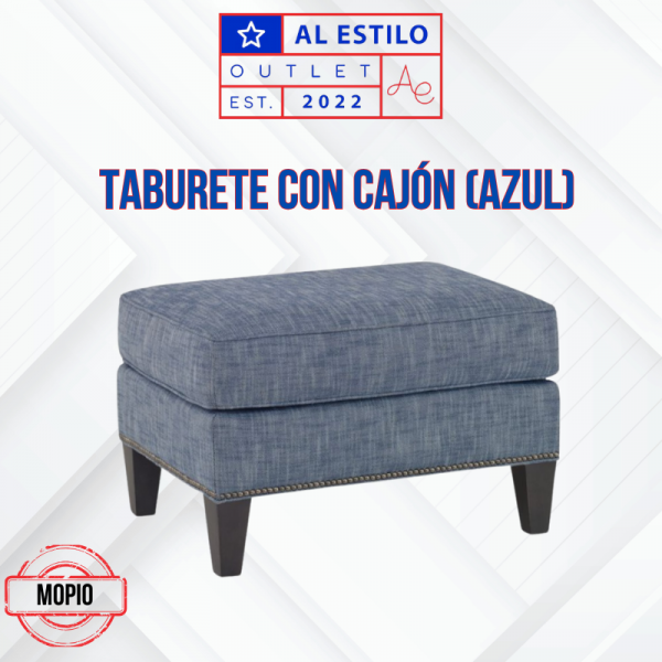 Taburete con cajón MOPIO azul