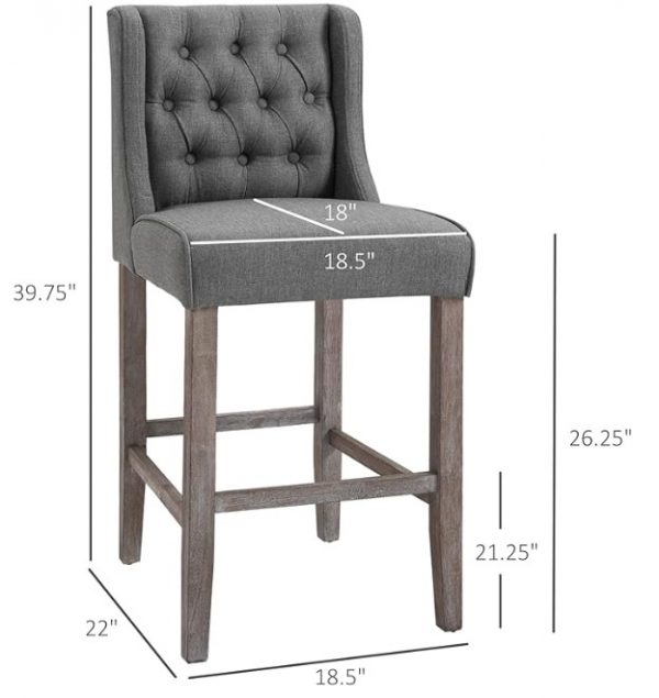Set de 2 taburetes de desayunador HOMCOM