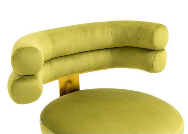 Taburete de terciopelo verde con dorado ARTICSCORPION