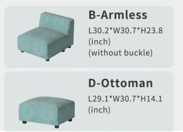 Sofa con brazos tela suave LLAPUIL