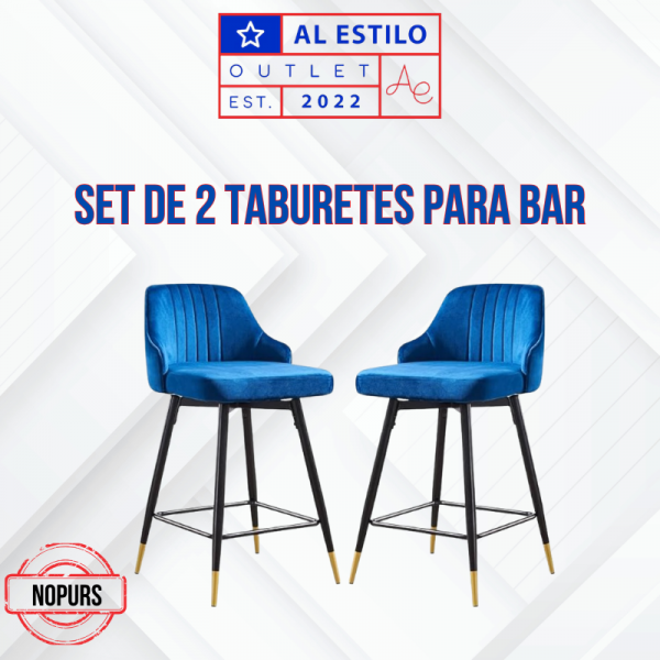Set de 2 taburetes para bar NOPURS