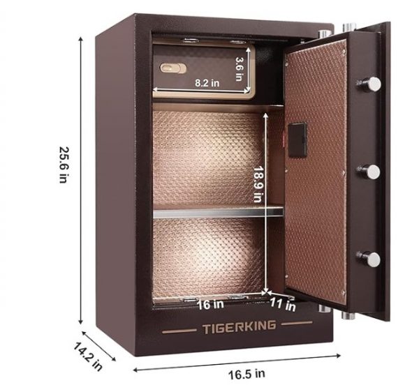Caja de seguridad TIGERKING latón antiguo