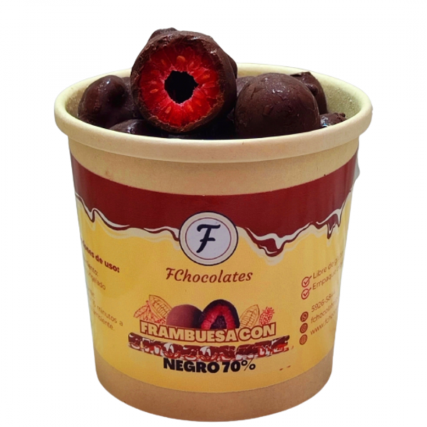 Frambuesas con chocolate 70%
