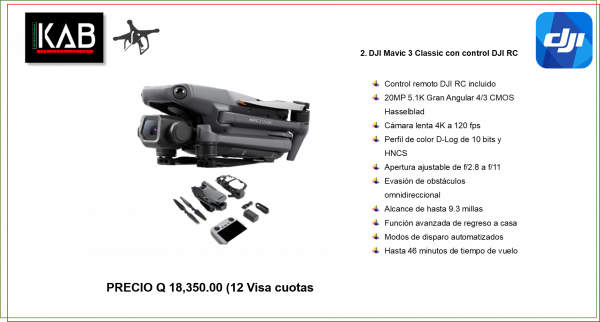 DJI Mavic 3 Classic con control DJI RC