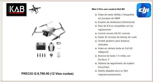 Mini 3 Pro con control DJI RC