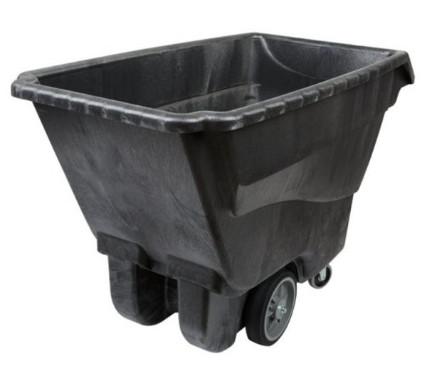 Rubbermaid FG9T1600BLA Camión inclinable/carro de basura negro de 1.0 yardas cúbicas 2100 lb.