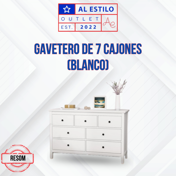 Gavetero de 7 cajones RESOM blanco