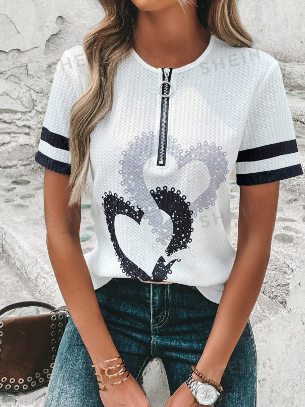 Blusa con estampado de Corazón M