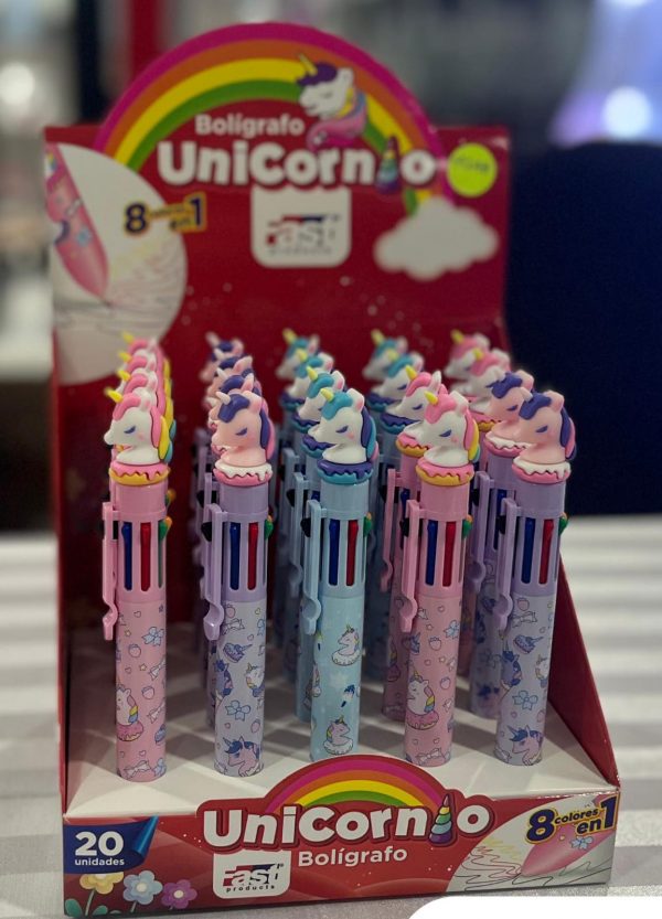Bolígrafo Unicornio 8 colores en 1