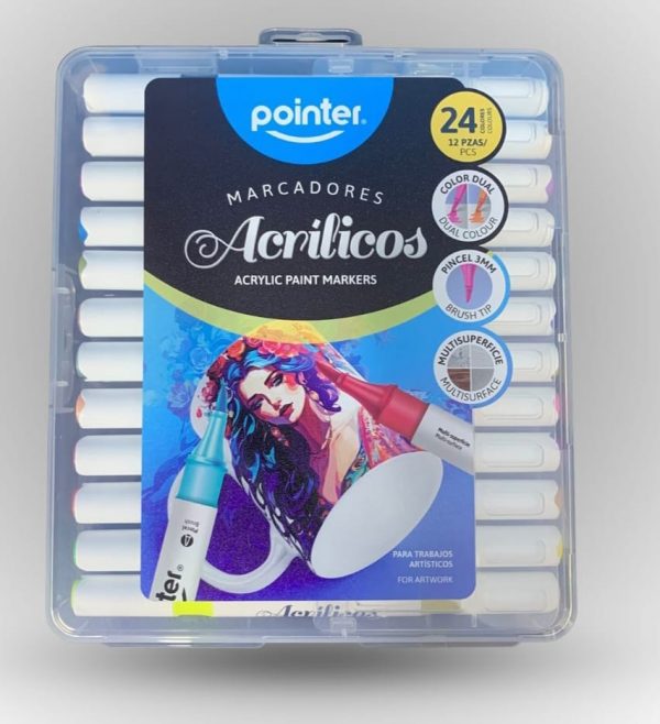 Marcador Acrílico Pointer 24 piezas 48 colores