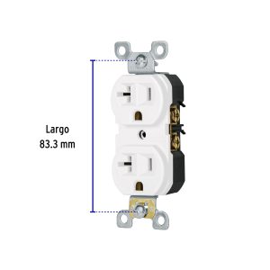 Contacto dúplex, 2 polos 3 hilos, 20 A, Standard, blanco