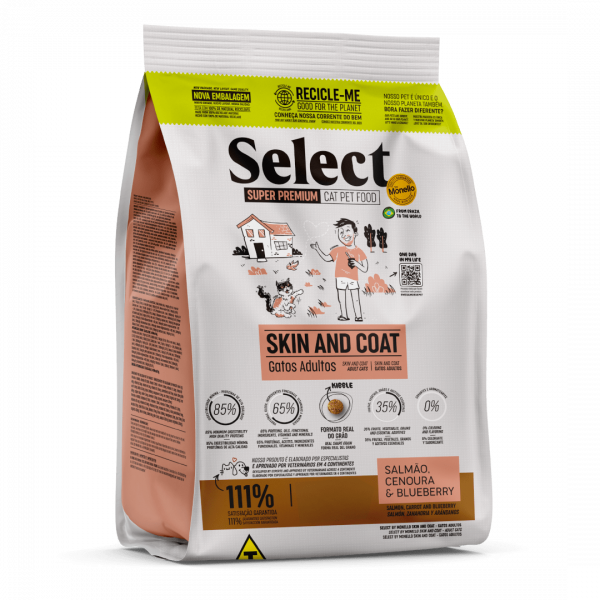 Select para gatos adultos skin and coat