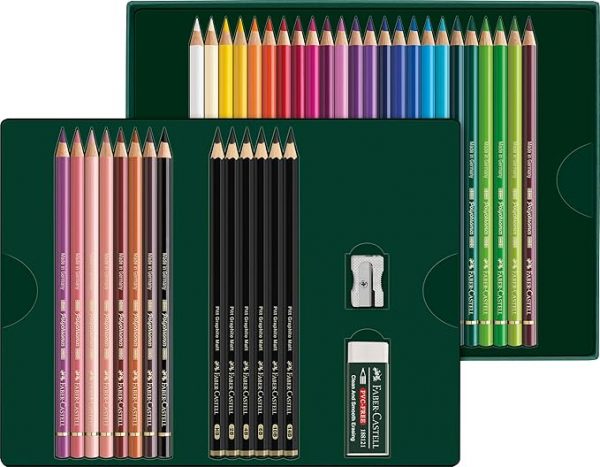 SETS POLYCHROMOS 32 LAPICES DE COLOR + 6 PITT GRAPHITE MATT DE FABER CASTELS