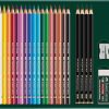 Set de 17 Lapices Polychromos + 4 Pitt Graphite Matt - Incluye Sacapuntas y Goma de Borrar Faber Castell