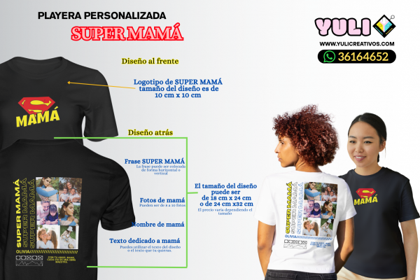 PLAYERA PERSONALIZADA SUPER MAMÁ