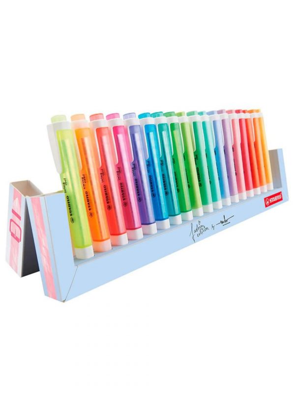 Estuche De 18 Resaltadores Color Pastel Y Neón, 10 Pastel Y 8 Neón, Swing Cool Stabilo