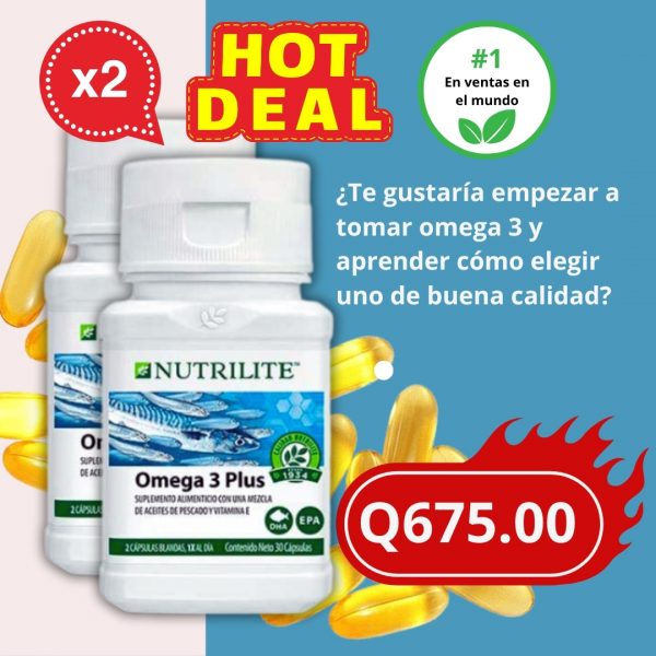 🔥 HOT DEAL: 2 frascos de Omega 3 Plus por Q675.00 🔥 ¡Cuida tu salud con lo mejor del océano! 🌊💙