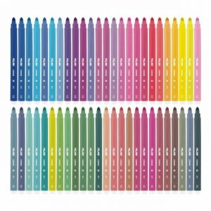 Set de Marcadores Punta Cónica 50 Colores