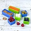 MULTICOLOR MINI SILICONE BENTO CUBES SET OF 8 Green & Blue