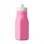 Botella Omie de silicon y pajilla
