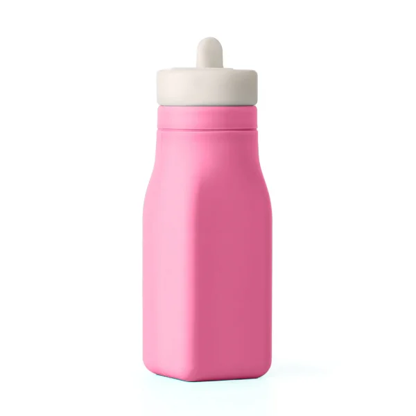 Botella Omie de silicon y pajilla