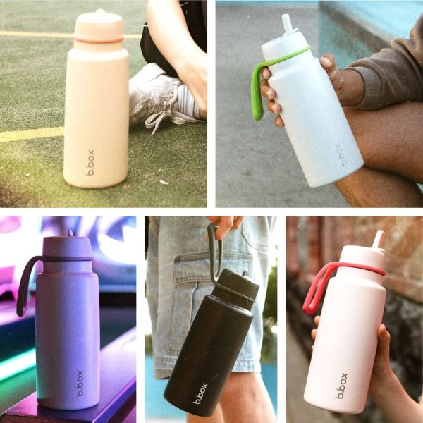 Botella térmica con tapa plegale de 1 litro pajilla de acero inoxidable