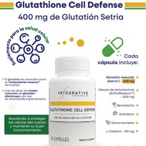 🛡️ Glutathione 400 mg Cell Defense ✨ Protección celular avanzada con glutatión, antocianinas y L-cisteína.