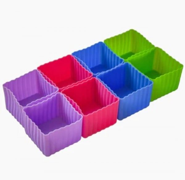 Juego de 8 minicubitos de silicona para bento multicolor