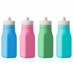 Botella Omie de silicon y pajilla