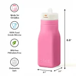 Botella Omie de silicon y pajilla