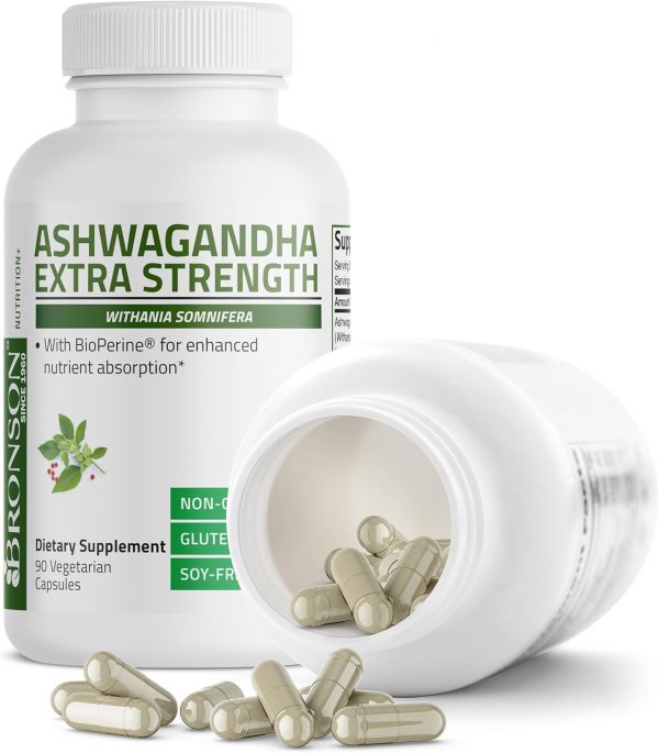 🌿 Ashwagandha Extra Strength – Bronson® (90 cápsulas) ✨ Apoyo natural para el estrés, el ánimo y la salud cerebral.