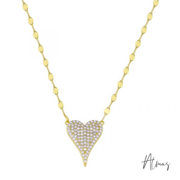 925 Silver Cadena Corazón Pavé