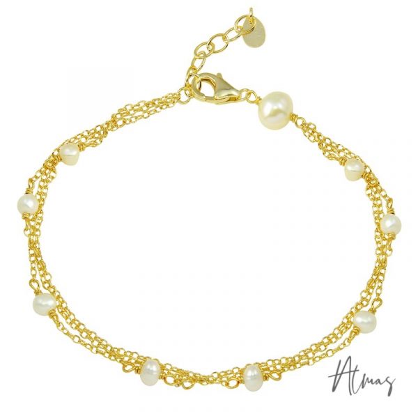 925 Silver Pulsera Hilos Perlas