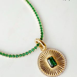 925 Silver Emerald Tennis Choker