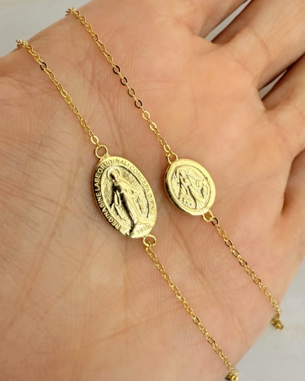 925 Silver Pulsera Medalla