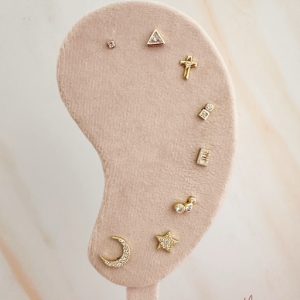 925 Silver Studs Luna y Estrella