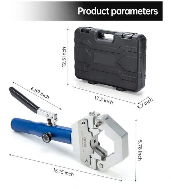 Crimpadora hidráulica de manguera de CA Hydra-Krimp 71500 Kit de crimpadora manual de manguera de A/C Kit de reparación de aire acondicionado Herramienta de prensado de manguera hidráulica