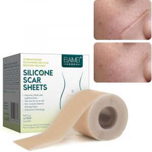 Láminas de silicona de grado médico ELAIMEI para cicatrices - Rollo de cinta de silicona reutilizable de 4 x 304 cm, recomendado por dermatólogos. El mejor tratamiento para cicatrices.