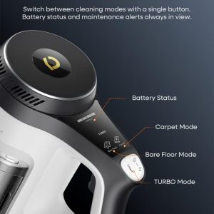 Aspiradora Inalámbrica Vertical 2 en 1 JASHEN, Potente Succión con Luz LED