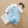 Bodi formal manga larga color celeste - "9-12 Meses"