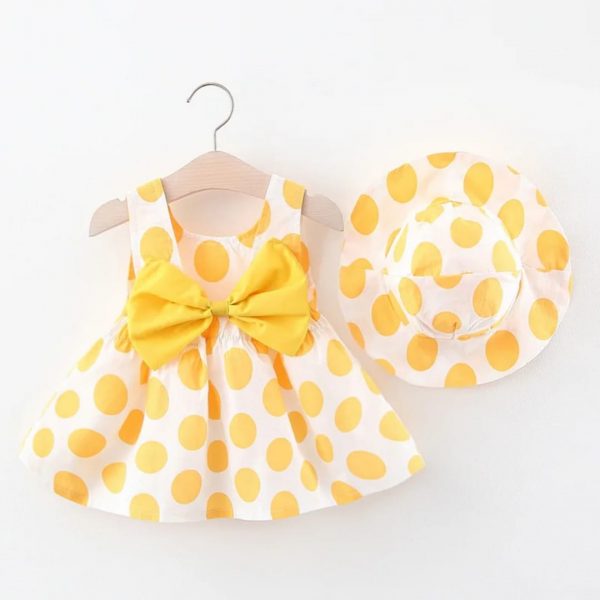 Vestido diseño de bolitas color Amarillo