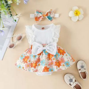 Vestido floreado color blanco