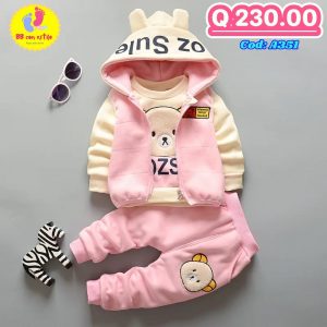 Traje de 3 piezas diseño de osita