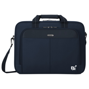 15-16” Classic Slim Briefcase, Black and Blue