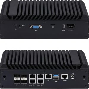 Qotom Mini PC with 4X 10G SFP+ and 5X 2.5GBE LAN 8GB RAM 512GB SSD Atom C3808 12 Cores Processor 2.0 GHz