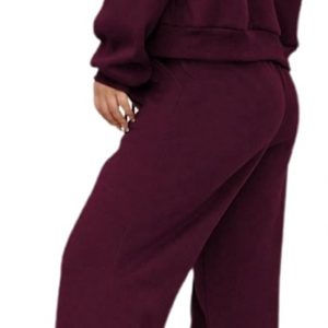 LovelyWholesale Women Sweatsuits 2 Piece Set Zip Up Sweatshirt and Wild Leg Sweatpants Set