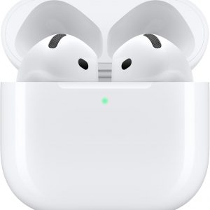 Apple Auriculares inalámbricos AirPods 4, auriculares Bluetooth, audio espacial personalizado, resistente al sudor y al agua, funda de carga USB-C, chip H2, hasta 30 horas de duración de la batería,