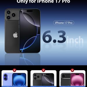 Mkeke – Funda transparente compatible con iPhone 17 Pro, antiamarilleo y con protección contra caídas de grado militar. Protector a prueba de golpes para iPhone de 6.3 pulgadas, modelo 2025